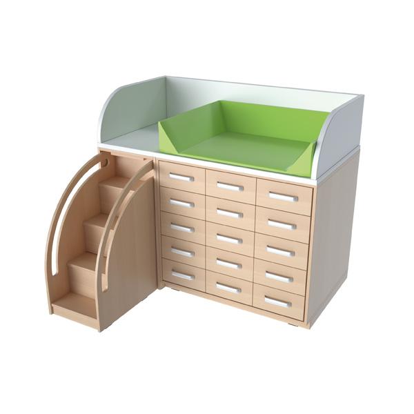 Wickelkommode, B 146, Treppe links