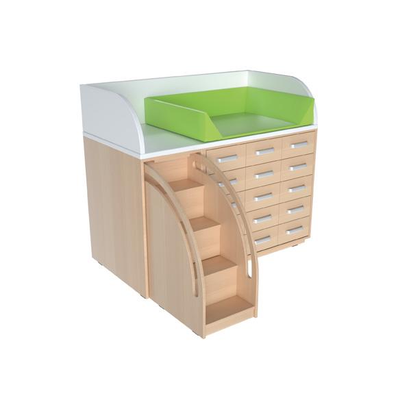 Wickelkommode, B 146, Treppe links