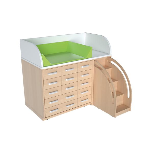 Wickelkommode, B 146, Treppe rechts