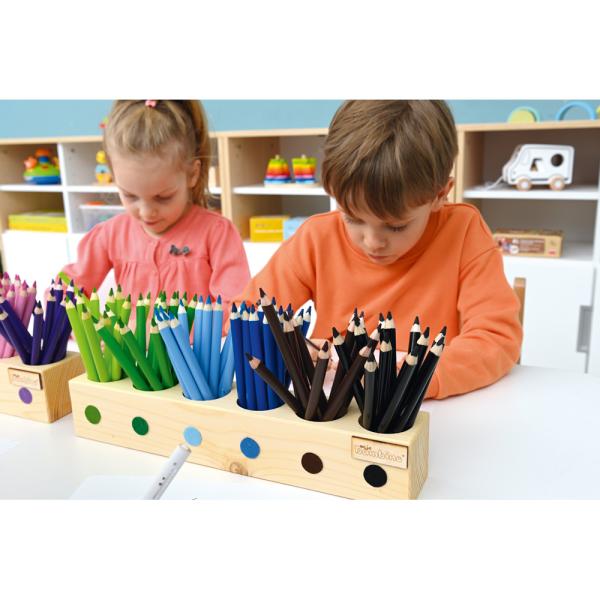 Stiftehalter mit Dreikantstiften 12x12 Farben