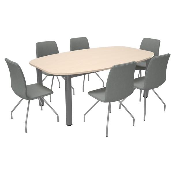 Set Nr. 178 - Konferenztisch Grande, oval 200x120, mit Stühlen Presto