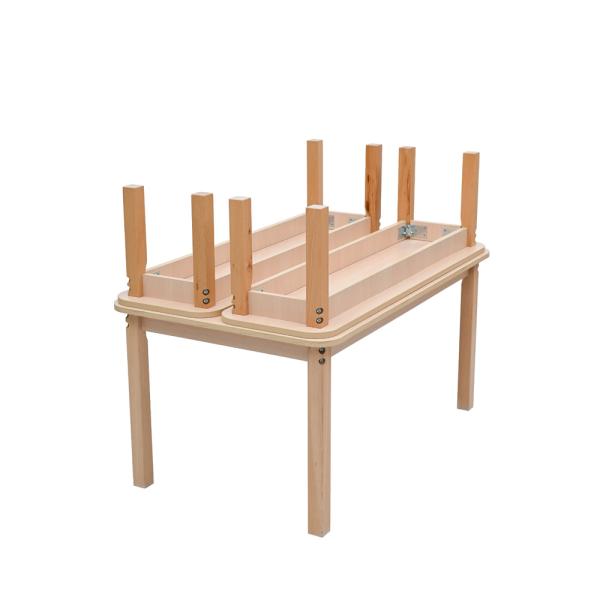 Set Nr. 260 - Gr. 3, Tisch Klassik, (120 x 80 cm, Ahorn), mit Sitzbänken SH 35 cm