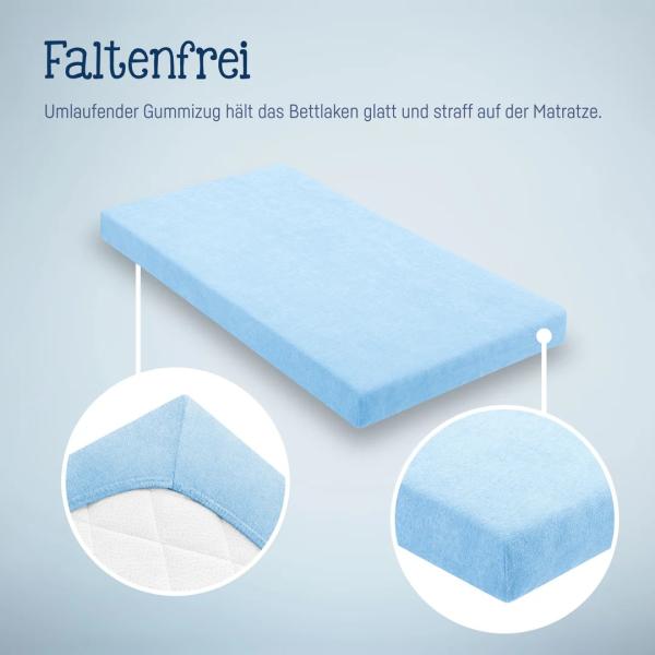 Frottee Spannbettlaken 60x120 bis 70x140 cm