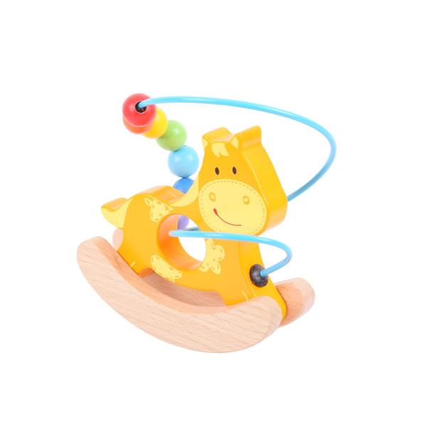 Holz-Schaukelpferd mit Motorikschleife