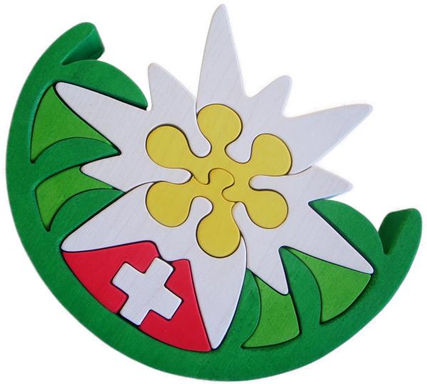 Edelweiss gross CH Kreuz 3D Puzzle