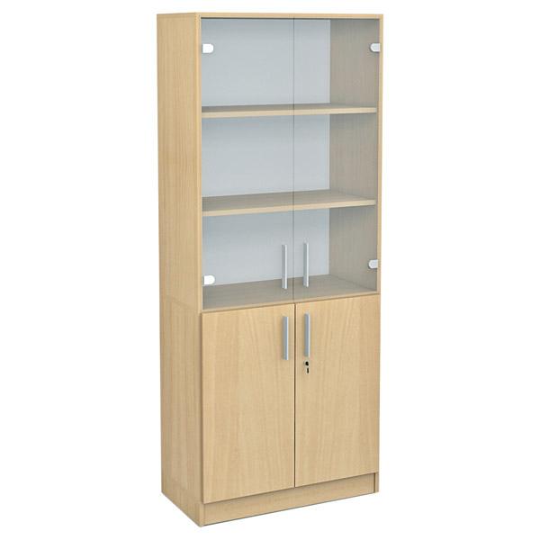 EXPO Schrank 185 mit Glasvitrine, Ahorn