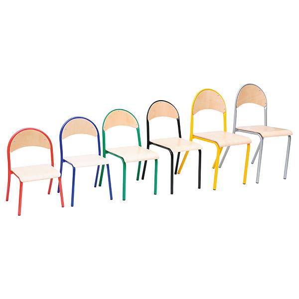 Stuhl P 5, Sitzhöhe 43 cm, für Tischhöhe 70 cm - gelb - Buche