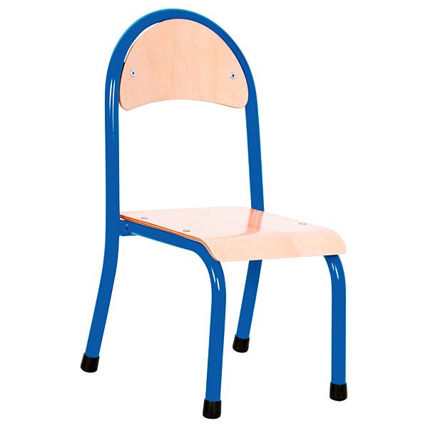 Stuhl P 1, Sitzhöhe 26 cm, für Tischhöhe 46 cm - blau - Buche