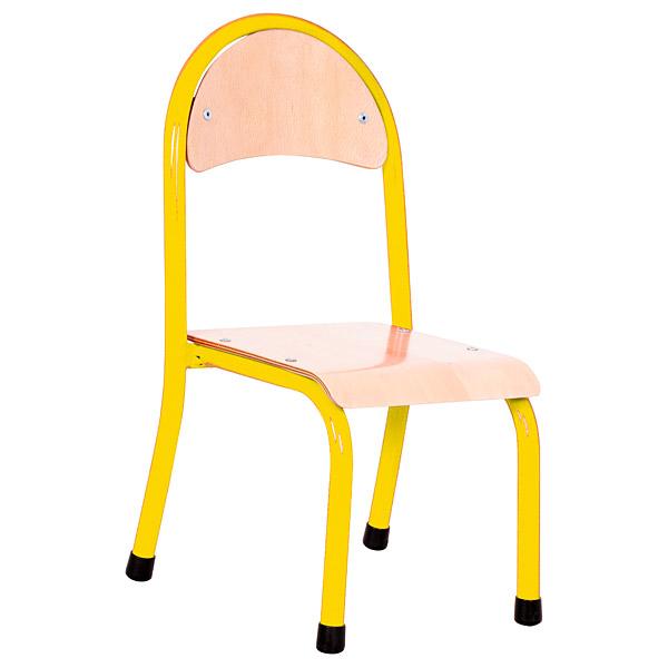 Stuhl P 1, Sitzhöhe 26 cm, für Tischhöhe 46 cm - gelb - Buche