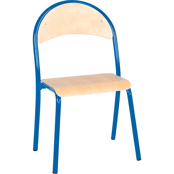 Stuhl P 2, Sitzhöhe 31 cm, für Tischhöhe 52 cm - blau - Buche