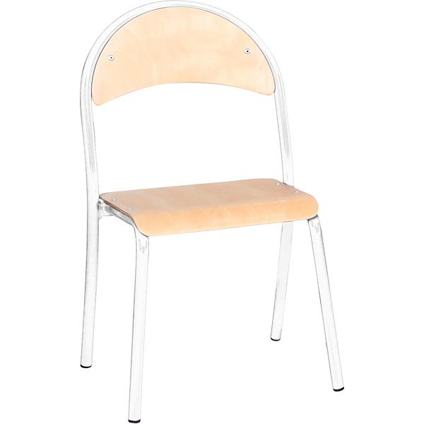 Stuhl P 2, Sitzhöhe 31 cm, für Tischhöhe 52 cm - alufarben - Buche