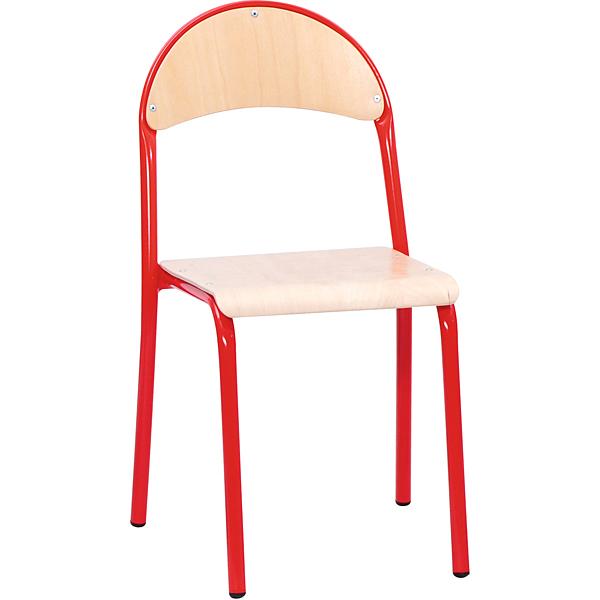 Stuhl P 4, Sitzhöhe 38 cm, für Tischhöhe 64 cm - rot - Buche