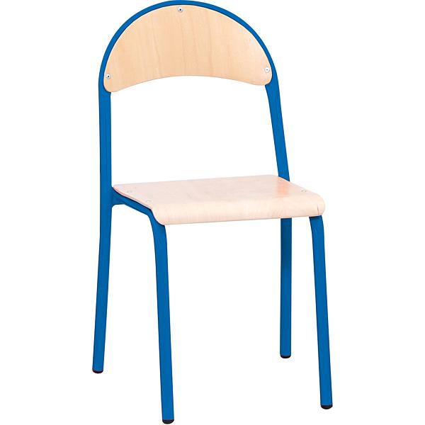 Stuhl P 4, Sitzhöhe 38 cm, für Tischhöhe 64 cm - blau - Buche