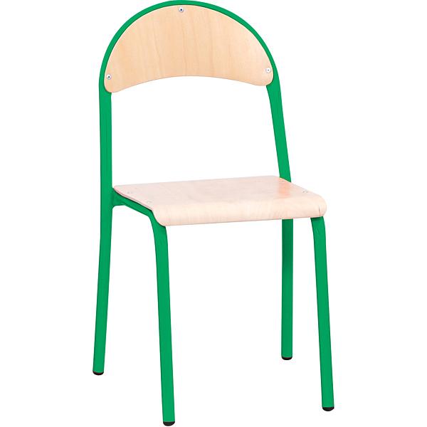 Stuhl P 4, Sitzhöhe 38 cm, für Tischhöhe 64 cm - grün - Buche