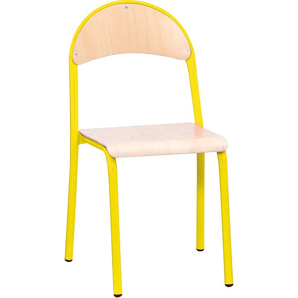 Stuhl P 4, Sitzhöhe 38 cm, für Tischhöhe 64 cm - gelb - Buche