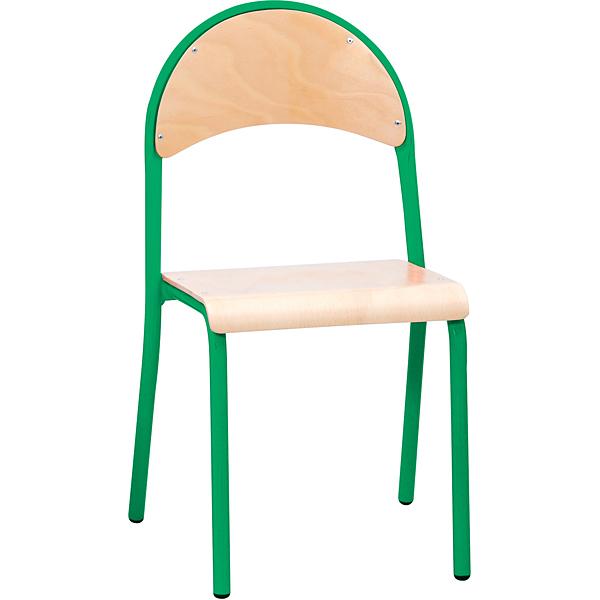 Stuhl P 5, Sitzhöhe 43 cm, für Tischhöhe 70 cm - grün - Buche