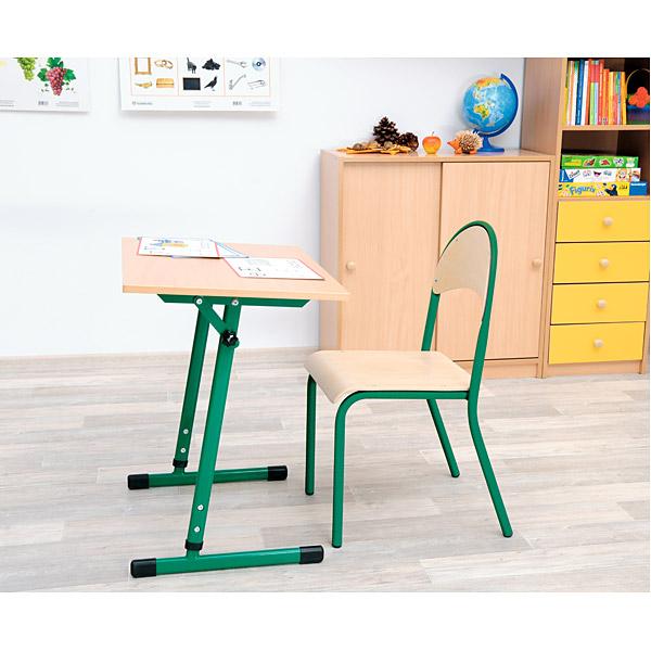 Stuhl P 5, Sitzhöhe 43 cm, für Tischhöhe 70 cm - grün - Buche