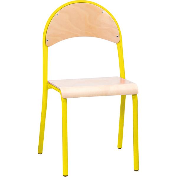 Stuhl P 5, Sitzhöhe 43 cm, für Tischhöhe 70 cm - gelb - Buche