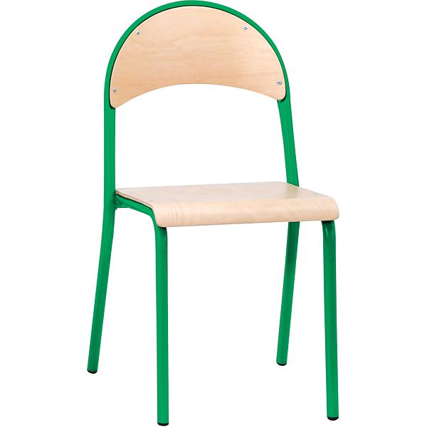 Stuhl P 6, Sitzhöhe 46 cm, für Tischhöhe 76 cm - grün - Buche