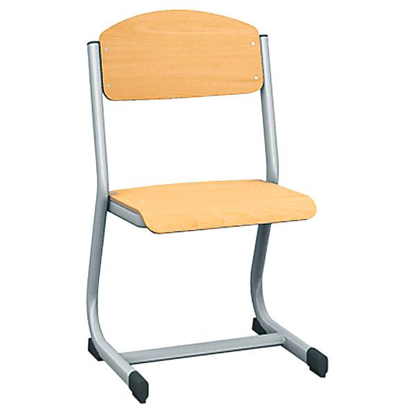Stuhl IN-C 5, Sitzhöhe 43 cm, für Tischhöhe 70 cm - alufarben - Buche