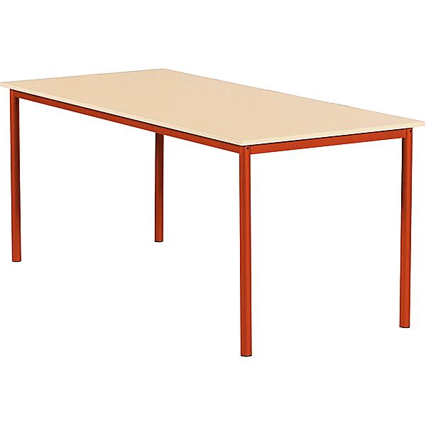 MILA Tisch 160x80, Tischhöhe 64 cm, gerade Ecken - rot - Ahorn