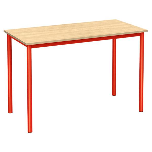 Doppeltisch MILA 3, Tischhöhe 59 cm, gerade Ecken - rot - Buche