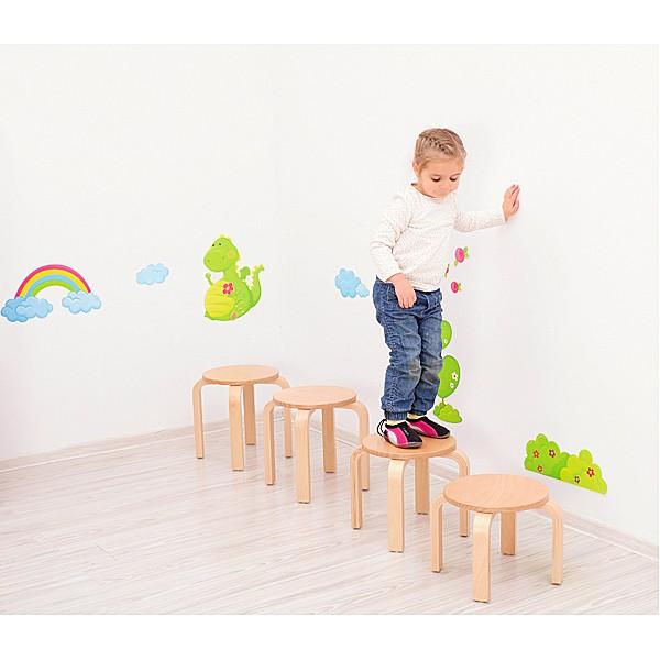 Holzhocker 1, Sitzhöhe: 26 cm