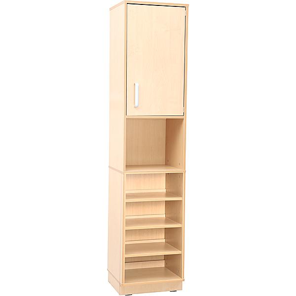 Schmaler Schrank M, auf Sockel + Aufsatzregal (Flexi 57)