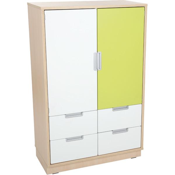 Kombischrank L mit 4 schmalen Schubladen und 2 mittelgrossen Türen, B 79 (Quadro 31)