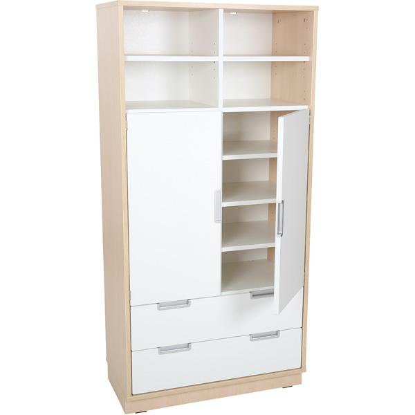 Kombischrank XL mit 2 breiten Schubladen und 2 mittelgrossen Türen, B 79 - (Quadro 35)