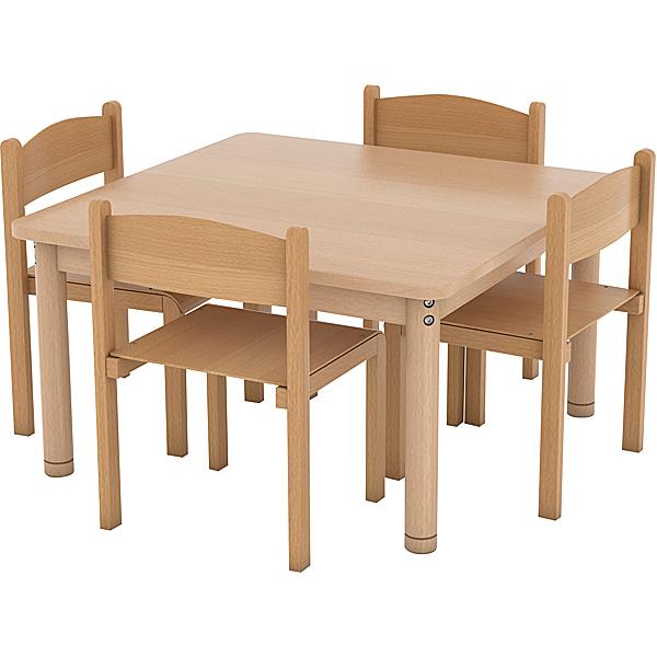 Set Nr. 4 - Tisch mit verstärkter Tischplatte mit Stühlen, Grösse 2