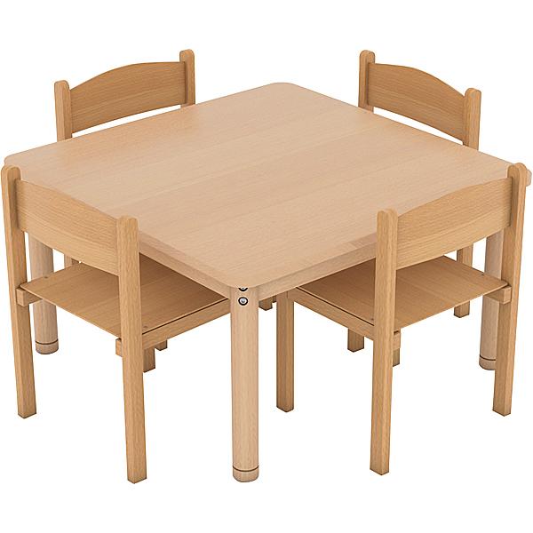 Set Nr. 4 - Tisch mit verstärkter Tischplatte mit Stühlen, Grösse 2