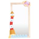 Spiegelschmuck - Leuchtturm mit Krabbe