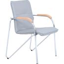 Stuhl Samba 4L, grau, mit Holzarmlehnen