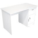 Schreibtisch Quadro mit Schublade und Tür, weiss - weiss