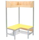 Eckgarderobe Flexi 4 mit Gestell, Sitzhöhe: 26 cm, gelb