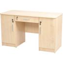 Schreibtisch Vigo E mit 1 Schublade und 2 Türen, jeweils abschliessbar, Ahorn