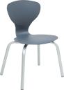Stuhl Flexi 6, Sitzhöhe 46,5 cm, für Tischhöhe 76 cm - grau