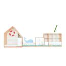 Quadro - Meer, Bücherregal L mit Schubladen - Ahorn