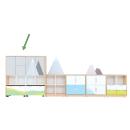 Quadro - Alpenblick, Schrank XL mit 2 Rollbehältern - Ahorn