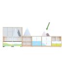 Quadro - Alpenblick, Schrank M mit Mittelwand und Applikation - Ahorn