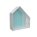 Quadro - Häuschen mit 2 Einlegeböden, weiss - pastelltürkis