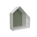 Quadro - Häuschen mit 2 Einlegeböden, weiss - dunkeloliv