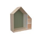 Quadro - Häuschen mit 2 Einlegeböden, Ahorn - dunkeloliv