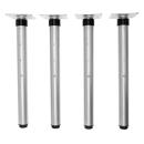 Flexi Metallbeine rund, 4 Stck., alufarben, hvstb.