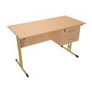 Lehrerschreibtisch IN-R - senffarben - Buche