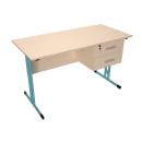 Lehrerschreibtisch IN-R - eisblau - Ahorn Jylland