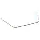 Flexi Tischplatte trapezförmig, 120 x 60 x 70 x 60 cm - HPL weiss