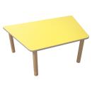 Flexi Trapezförmiger Tisch, 120 x 80 x 80 x 80, hvstb. 40-58 cm, HPL gelb