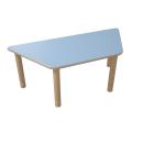Flexi Trapezförmiger Tisch, 120 x 60 x 70 x 60, hvstb. 40-58 cm, HPL hellblau
